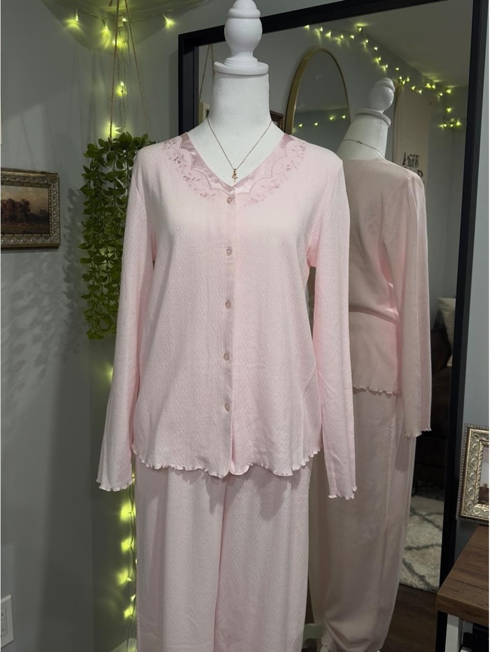 Vintage baby pink cotton pj set